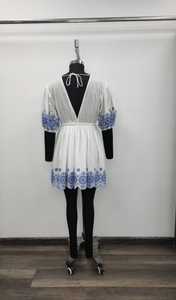 Women Embroidered Mini <b>Dress</b> <b>Loose</b> A-Line Short Sleeve Casual Summer <b>Dress</b> with Contrast Inner Layer - Product Image 2