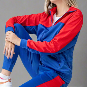Nouvel Arrivage – Ensemble de Survêtement Léger d'Été 2 Pièces en Coton pour Femme, Couleurs Royal/Rouge, à Capuche et Jambes Larges, Vente en Gros Personnalisée - Product Image 3