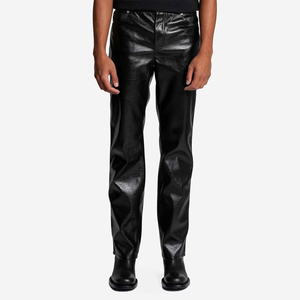 Pantalon en cuir pour homme, style décontracté avec impression de logo professionnelle, design personnalisé, vêtements d'extérieur - Product Image 1
