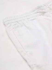 <b>Men's</b> <b>White</b> Cotton <b>Linen</b> Regular Fit <b>Shorts</b> - Product Image 5