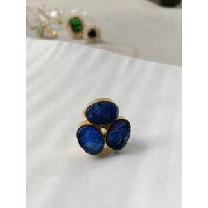 Joyería India, Anillo de Piedra Natural Chapado en Oro Personalizado para Boda, Regalo, Joyería de Moda en Tono Dorado - Product Image 2