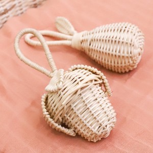 Jouet de dentition en rotin 100% naturel en forme de poire pour bébé, hochet, petit jouet sûr et écologique, sans plastique, jouets faits à la main pour enfants - Product Image 2