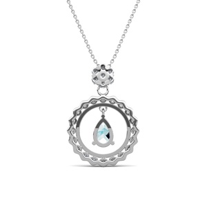 Collar con colgante de flor de plata de ley 2023 para mujer, joyería con piedras preciosas naturales, novedad de 925 - Product Image 4