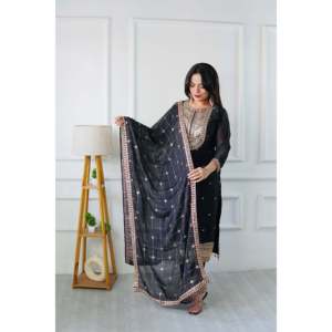 Hermoso conjunto de ropa de fiesta para mujer Elegante Pent y Fancy Dupatta - Product Image 5