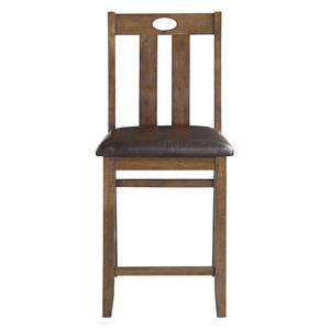 Set da Pranzo Transizionale 5 Pezzi con Tavolo Alto e 4 Sedie Imbottite in Legno, Finitura Marrone, Arredamento per Sala da Pranzo - Product Image 6