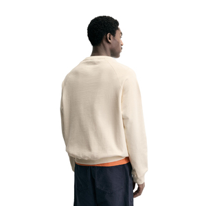 Suéter de Cuello Redondo Color Crema para Hombre, Corte Regular, Color Sólido, Tejido de Punto, 100% Algodón, Ropa Casual de Otoño - Product Image 2