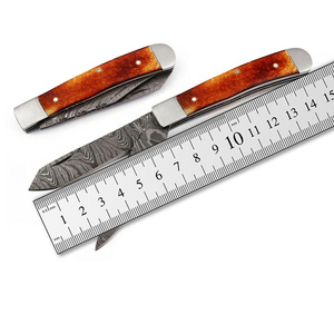 Nuevo Cuchillo Plegable de Acero Damasco Inoxidable, Cuchillo de Bolsillo Portátil de Alta Calidad para Acampar al Aire Libre, Cuchillo para Frutas, DIY Industrial OEM - Product Image 6