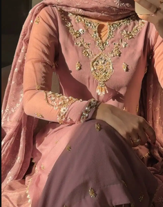 Traje Salwar Plazzo de Georgette Sintética Premium para Mujer con Bordado Intenso, Vestido Tradicional Elegante para Bodas y Festividades - Product Image 2