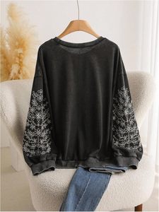 เสื้อฮู้ดโอเวอร์ไซส์สีดำพิมพ์ลายดิจิทัล แขนยาวทรงปกติ สำหรับผู้ชาย ใส่ในฤดูหนาว - Product Image 5