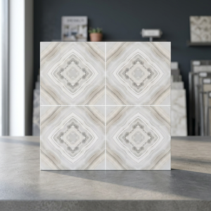Azulejos de Porcelana Cerámica Brillante Vistaar con Diseño Book Match, Efecto Mármol, 600x600mm, 24x24 pulgadas, 60x60cm, Garantía de 3 Años, 10mm - Product Image 2