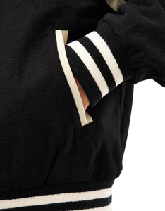 Premium <b>Men</b> Wool Varsity <b>Jacket</b> with Stand Collar Inner Fleece Lining Custom Style <b>Long</b> Sleeve Warm Streetwear Outerwear - Product Image 6