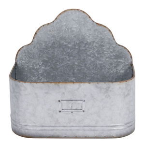 Galvanized Metal <b>Wall</b> <b>Planter</b> Vintage Farmhouse Style Hanging <b>Wall</b> Vase for Succulents and <b>Herbs</b> Decorative Iron Flower Pocket - Product Image 3