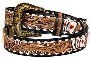 Ceinture tressée en cuir pleine fleur, écologique, style western, avec boucle en alliage et gravures artisanales – Meilleure vente, modèle antique - Product Image 3