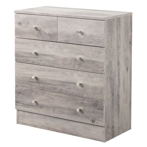 Comò Moderno a 5 Cassetti, Design Semplice in Metallo Grigio per Camera da Letto, Soggiorno, Appartamento, Hotel, Arredamento Contemporaneo per la Casa - Product Image 4