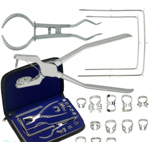 CE ISO Approved Manual Dental Basic Rubber Dam Instruments Kit Stainless Steel <b>Clamps</b> <b>Frame</b> Forceps Ivory Punch Pliers Reusable - Product Image 2