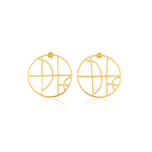 Pendientes de latón chapados en oro de moda para uso diario, joyería personalizada, pendientes únicos de latón de alta calidad, pedido al por mayor - Product Image 1