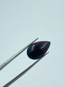 Opale noire éthiopienne 100 % naturelle de qualité supérieure, opale naturelle multi-feu, forme poire, cabochon, opale noire 4,42 carats - Product Image 3