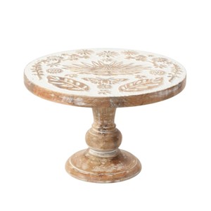 Soporte de Madera Tallado a Mano con Diseño Floral para Tartas, Pedestal para Bodas, Decoración de Cocina Rústica, Diseño Moderno Ecológico, Apto para Microondas - Product Image 5