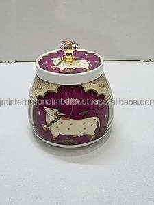 Panier en métal argenté allemand avec pot à fruits secs Pichwai, ensemble cadeau élégant - Product Image 2