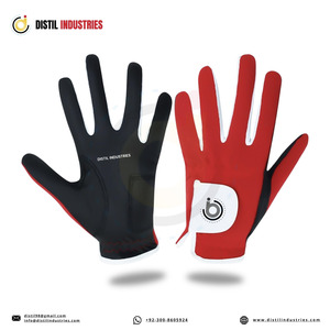 Guantes de Golf de Piel Cabretta Impermeables de Nuevo Diseño, Rojos y Negros, Antideslizantes, Unisex, para Mano Izquierda, con Cierre de Velcro - Product Image 3