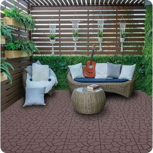 Piastrelle per Pavimenti a Incastro Fai-da-Te da 12 Pollici, Stile Pietra per Interni ed Esterni, Installazione Rapida e Semplice, Modulo per Pavimento da Patio - Product Image 5