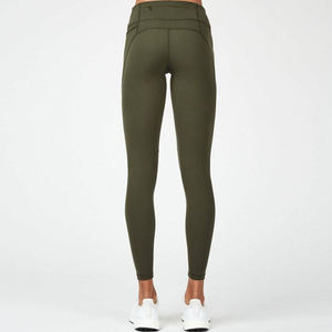 New Custom Women High Waist Slim Fit Spandex/Polyester Yoga <b>Legging</b> Elastic Waist Breathable Quick Dry <b>Pocket</b> Organic - Product Image 3