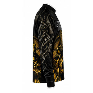 Camiseta de Paintball Personalizada de Manga Larga para Hombre, Negra y Dorada, Diseño Guerrero Celta, Uniforme Deportivo Sublimado para Equipo - Product Image 4