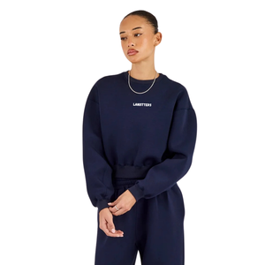 Ensemble de survêtement décontracté pour femme : pull à col rond à manches longues et pantalon droit à taille élastique, deux pièces - Product Image 3