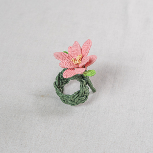 Anneau de serviette en fil de papier JNC Lily Flower, style bohème, écologique, décoration de table de mariage, couleurs personnalisables - Product Image 3