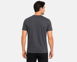 T-shirt à col rond en polyester doux de qualité supérieure, tissu respirant, léger, coupe classique, coutures durables, vêtement décontracté tendance, OEM - Product Image 3