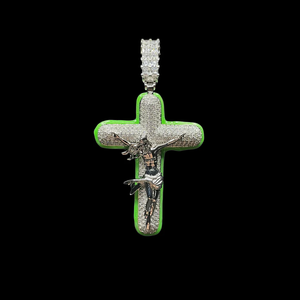 Collar con Colgante de Cruz de Jesús Luminoso que Brilla en la Oscuridad, Chapado en Rodio con Diamantes Incrustados, para Fiesta - Product Image 5