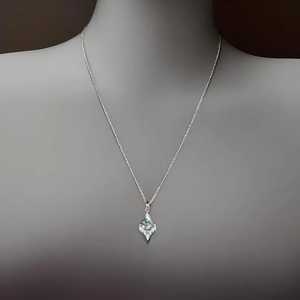 Collar de Ágata Musgosa Natural con Corte en Forma de Cometa, Plata de Ley, Regalo de Amistad y Promesa - Product Image 5