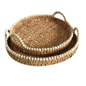 Plateau authentique en jonc de mer vietnamien, artisanal, pour l'appréciation des arts traditionnels et la décoration intérieure - Product Image 1