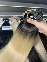 Extensions de cheveux vierges vietnamiens lisses à bandes adhésives, spéciales NASA, teintes, super double drawn, couleurs plus claires, 100g, vente en gros 55 60 65