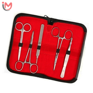 Suture Training Kit Medical Student Instrument Set Stainless Steel Scissors Forceps <b>Needle</b> Holder Red <b>Case</b> Manual Tools Hospital - Product Image 1