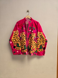 <b>Yellow</b> Hand Embroidered Floral Jacket Women Stand Collar Full Sleeve Boho Prairie Chic Spring Cotton <b>Coat</b> Open Front Boho Casual - Product Image 4