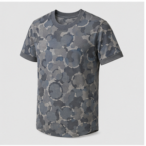 Camiseta de Manga Corta para Hombre con Estampado de Camuflaje Gris Luna y Anillo Roto Personalizado, Cuello Redondo, MTS-CAMO-0046 - Product Image 4