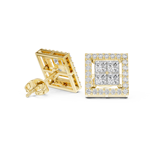 Puesta de sol Serenado 14K oro asimétrico artístico gota pendientes diseño abstracto de moda para mujeres creativas - Product Image 3