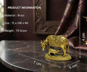 รูปปั้นกระทิงเรซิ่น 7x5x4 ซม. สไตล์อาร์ตเดโค งานแฮนด์เมด ทนทาน แกะสลักอย่างประณีต สำหรับพิธีบูชา ตกแต่งบ้าน และเทศกาลดีวาลี - Product Image 3