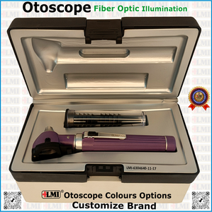 Premium Manual Fiber Optic Otoscope Instrument Set Class I Purple Medical Device Reusable Lightweight for Clinical Examination - Product Image 1