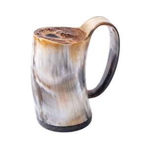 Jarra de Cuerno Natural al por Mayor, Vaso de Cerveza Medieval Ecológico con Logotipo Personalizado para Suministros de Bares y Pubs - Product Image 3