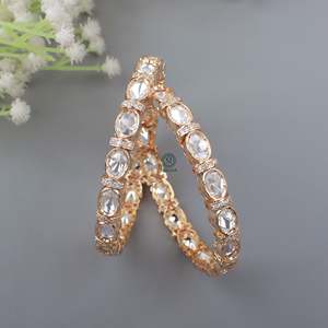 Trivika Gold Plated Copper Brass Ethnic Designer Bangles - Product Image 2