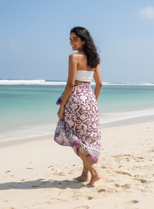 Pareo de algodón estampado a mano para mujer - Estampado tradicional Bagru - Pareo bohemio de alta calidad para playa - Venta al por mayor - Product Image 2