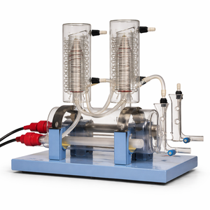 Unidad de Destilación Doble de Laboratorio 2 LPH, Destilador de Agua de Vidrio, Sistema de Purificación de Agua de Alta Pureza de Doble Etapa - Product Image 1
