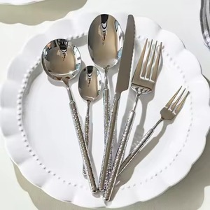 Modern Metal Cutlery Set Wooden Handle <b>Flatware</b> for Elegant Dining and Kitchen Decoration - Product Image 6