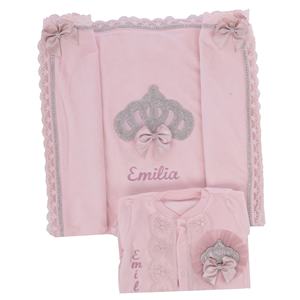 Pelele de terciopelo rosa para niñas y bebés recién nacidos, conjunto de mameluco de verano de lujo moderno de alta calidad con cierre de botones - Product Image 5