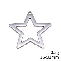 Pendentif étoile creuse à cinq branches 36x33mm en alliage de zinc découpé pour attrape-soleil céleste