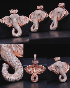 Pendentif Éléphant Hip Hop Personnalisé en Argent 925 avec Diamants Moissanite, Vente en Gros - Product Image 6