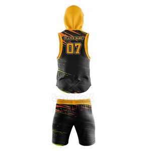 Ensemble de vêtements de sport confortable 7v7 comprenant un haut et un short, fabriqué en polyester doux, tissu respirant et absorbant l'humidité, respectueux de l'environnement - Product Image 3