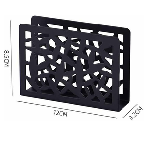 Porte-mouchoirs en métal sur pied, style vintage, 15,2 cm de longueur, organisateur de mouchoirs en métal noir, porte-serviettes en papier - Product Image 4